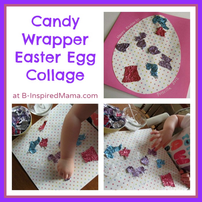Candy Wrapper Easter Egg Collage at B-InspiredMama.com