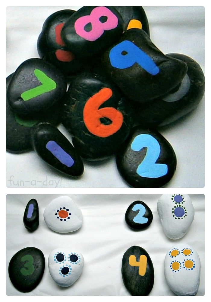 Number Rocks Matching Game for Math Fun from Fun-A-Day! at B-InspiredMama.com