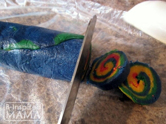 Making Rainbow Swirl Sugar Cookies - A Colorful Kids in the Kitchen Recipe at B-Inspired Mama