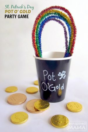 A Simple St. Patrick's Day Party Game - Pot O' Gold Toss - B-Inspired Mama
