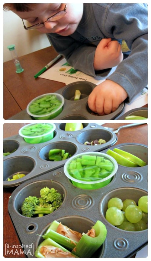 Fun Green Food Taste Testing for Picky Eaters on St. Patrick's Day at B-Inspired Mama