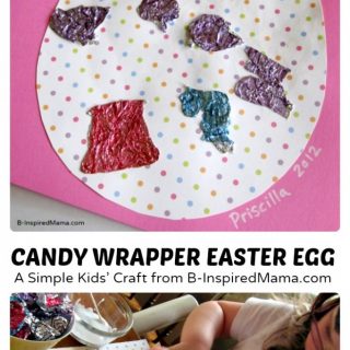 Candy Wrapper Easter Egg Collage Craft at B-inspired Mama