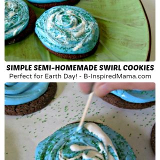 Simple (Semi-Homemade!) Swirl Earth Day Cookies at B-Inspired Mama