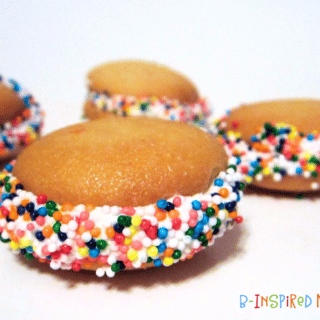 A photo of Itty Bitty Mini Ice Cream Cookie Sandwiches.