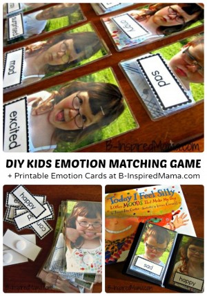 Teach Kids Emotions with a DIY Emotion Matching Game - B-Inspired Mama