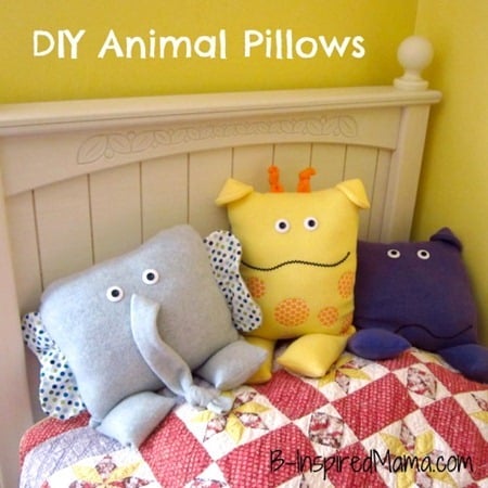 DIY Animal Pillows and More Patterns to Sew Gifts for Kids at B-Inspired Mama