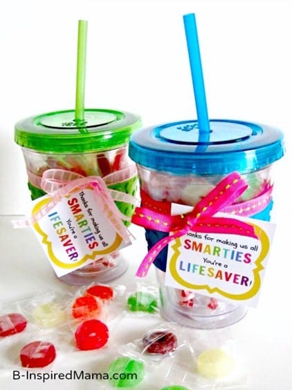 Smarties and Lifesaver Teacher Appreciation Gift with Printable at B-Inspired Mama