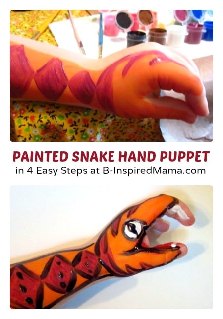 A Painted Snake Hand Puppet for Kids at B-Inspired Mama