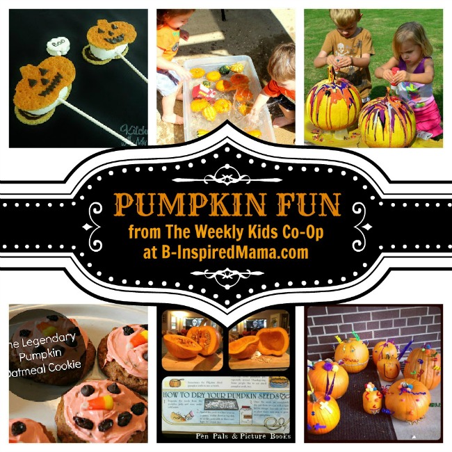 Pumpkin Fun from the Weekly Kids Co-Op at B-Inspired Mama