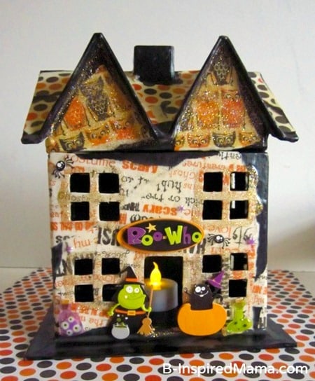 Our Mod Podge Haunted House Kids Craft for Halloween at B-Inspired Mama