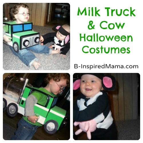 Milk Truck and Cow Handmade Halloween Costumes + MORE Halloween Costume Inspiration at B-Inspired Mama