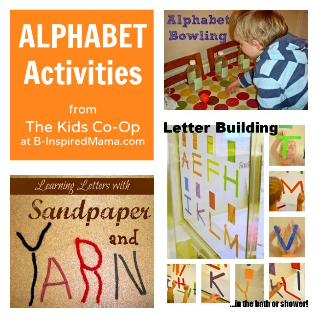 3 Alphabet Activities from The Kids Co-Op at B-InspiredMama.com
