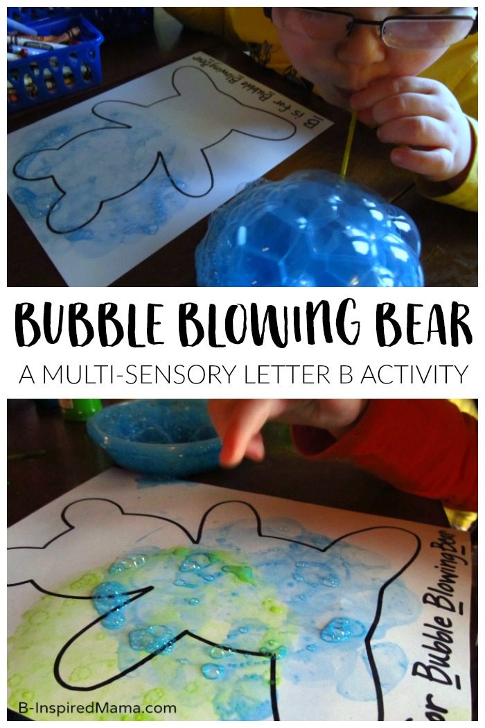 Bubble Blowing Bear Letter B Activity for Preschoolers
