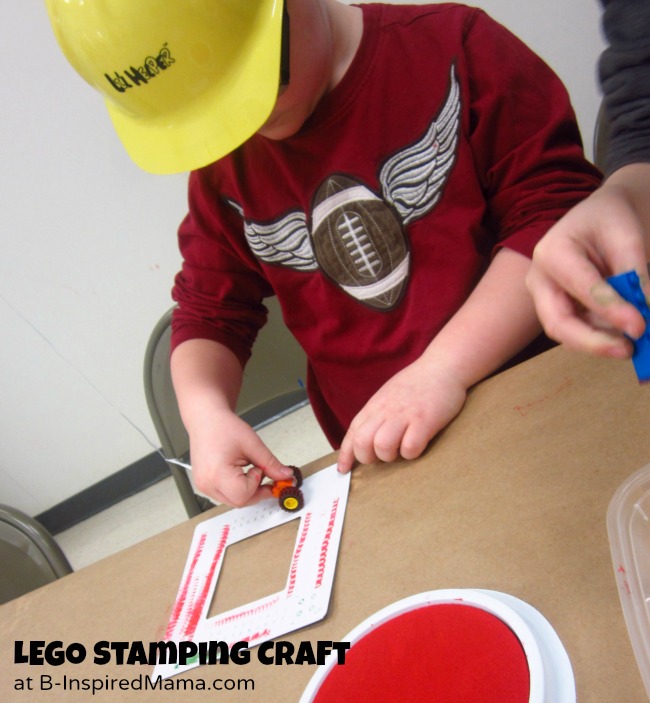 LEGO Party Stamping Craft at B-Inspired Mama
