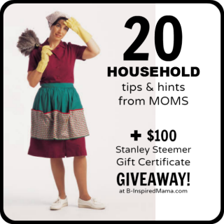 20 Household Tips and Hints from the Mouths of Moms at B-InspiredMama.com