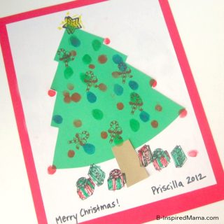 Fingerprint Tree Kids Christmas Craft at B-Inspired Mama