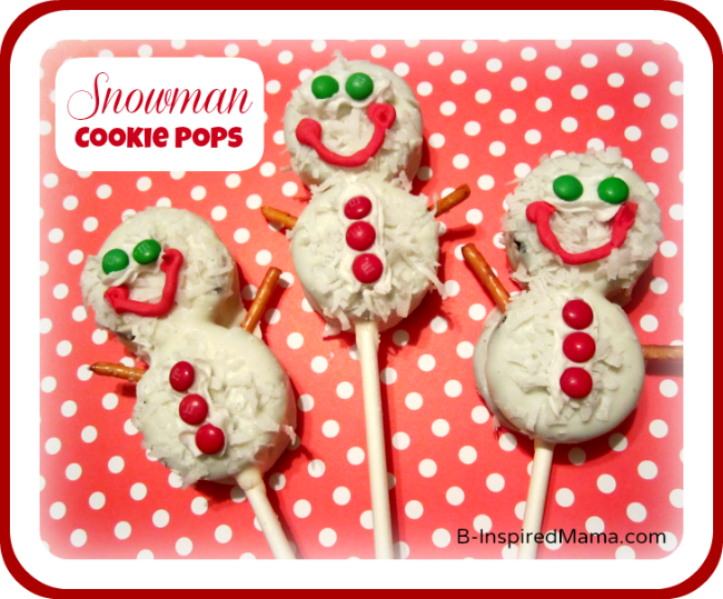 Snowman Cookies Pops at B-InspiredMama