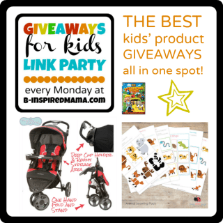 Giveaways for Kids Monday Link Party with a Learning Pack Giveaway at B-InspiredMama.com