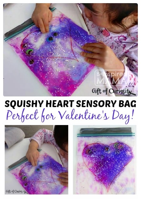 A Squishy Heart Sensory Bag Valentine Activity at B-Inspired Mama