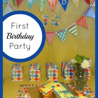 Happy First Birthday Party at B-InspiredMama.com