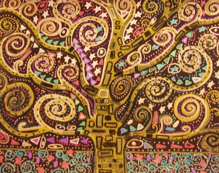 Tree of Life Gustav Klimt Art Lesson for Kids from JujuJems Art Studio
