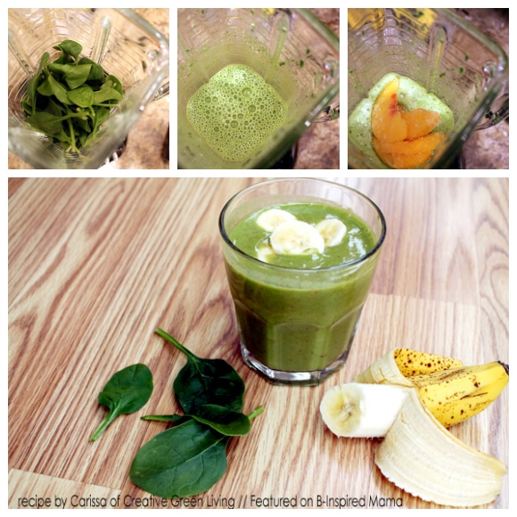 Lucky Leprechaun Green Smoothie Recipe Steps from Creative Green Living and B-InspiredMama.com