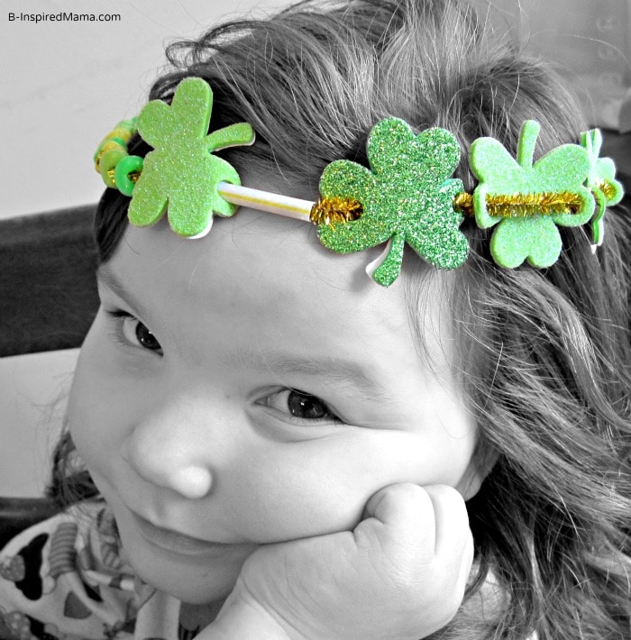 Priscilla in St Patrick Craft Crown at B-InspiredMama.com