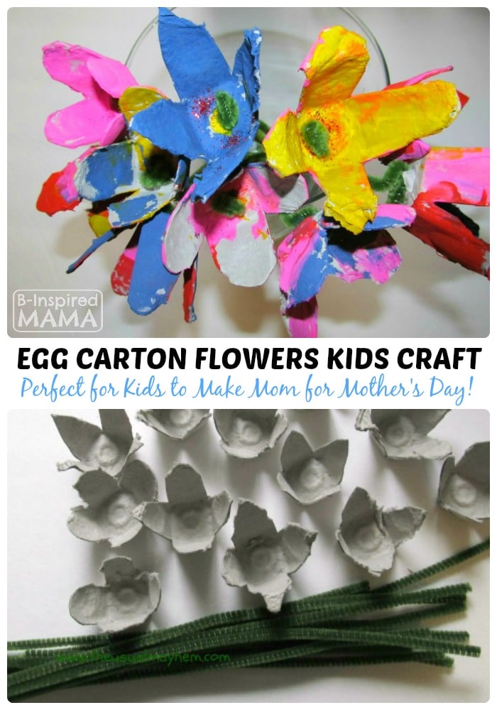 Spring Flowers Egg Carton Craft for Kids at B-Inspired Mama
