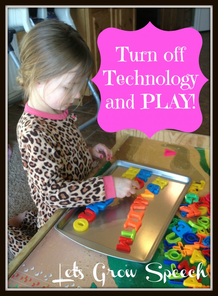 Turn Off Technology and Play with Let's Grow Speech and B-InspiredMama.com