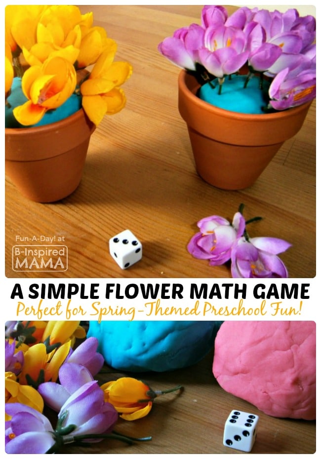 A Fun Spring Flower Math Game for Preschoolers at B-Inspired Mama