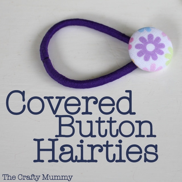 Covered Button Hair Tie Mama Craft from The Crafty Mummy at B-InspiredMama.com
