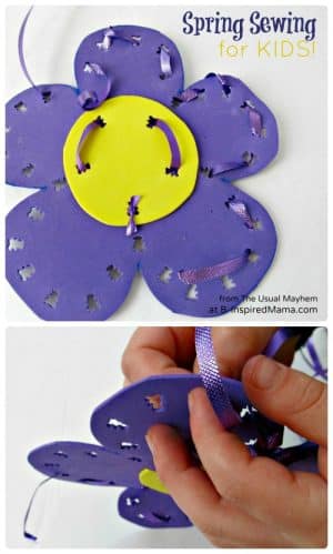 DIY Flower Kids Sewing Activity for Spring at B-Inspired Mama