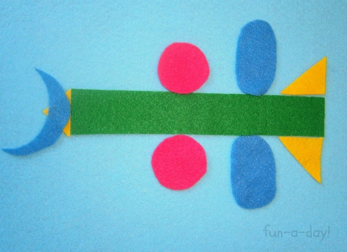 Engineer's Rocketship with Felt Shapes from Fun-A-Day! at B-InspiredMama.com