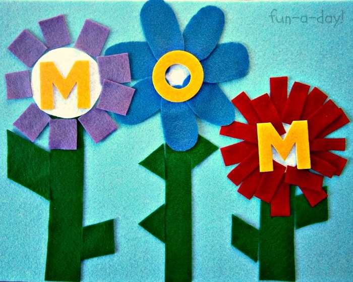 Felt Shape Flowers for MOM from Fun-A-Day! at B-InspiredMama.com