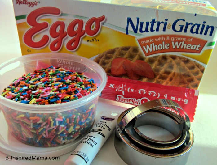 Ingredients for a Kids Birthday Breakfast Cake from Eggo and B-InspiredMama.com