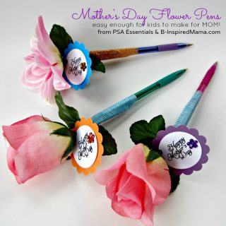 Make a Flower Pen Craft for Mothers Day for PSA Essentials from B-InspiredMama.com
