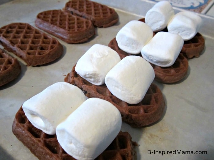 Making Double Chocolate Waffle S'Mores with Eggo at B-InspiredMama.com