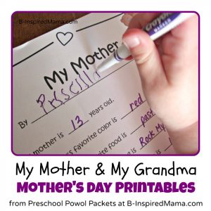 My Mother and My Grandma Mothers Day Printable Interviews at B-InspiredMama.com