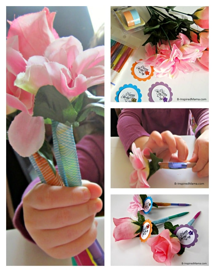 Steps to Make a Flower Pen at B-InspiredMama.com
