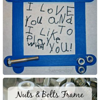 A Nuts and Bolts Frame Father's Day Craft for Kids at B-Inspired Mama