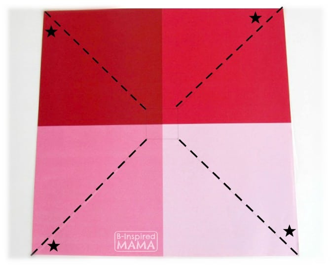 Make a Pinwheel - To Impress Your Kids - Which Corners to Bring in to the Middle - at B-Inspired Mama