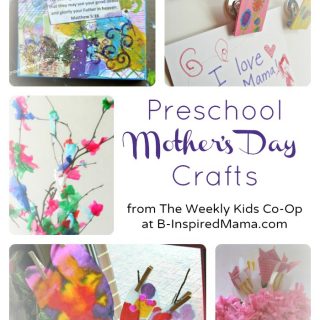 Preschool Mothers Day Crafts from The Weekly Kids Co-Op at B-InspiredMama.com