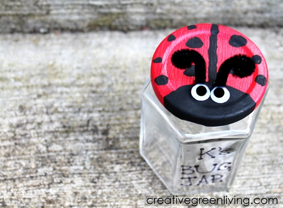 Kids Ladybug Bug Jar Craft from Creative Green Living at B-InspiredMama.com