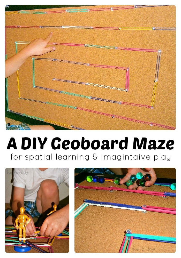 A DIY Geoboard for Spatial Learning and Play from Fun-A-Day! at B-InspiredMama.com