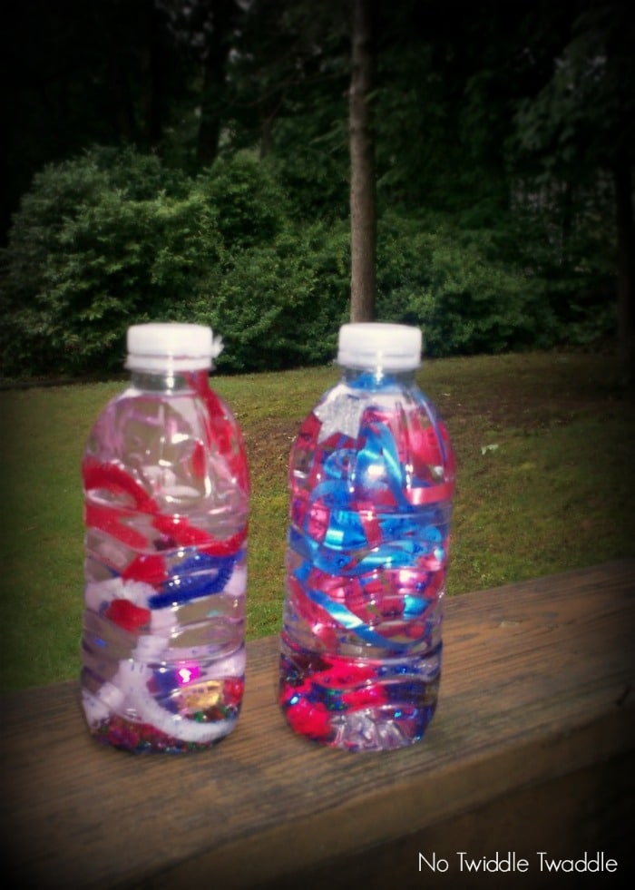 Sensory Bottle Fireworks Craft for Kids from No Twiddle Twaddle at B-InpiredMama.com