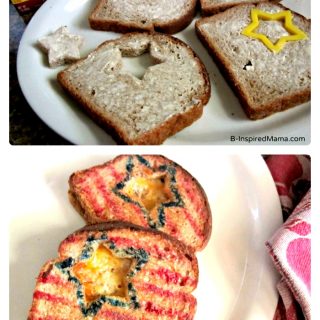 Make Patriotic Grilled Cheese Sandwiches for Kids Using Unilever Buttery Spreads at B-InpsiredMama.com