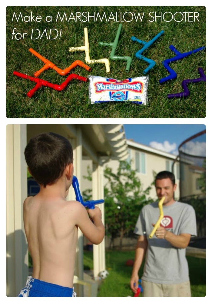 Make a Marshmallow Shooter for Fathers Day at B-InspiredMama.com