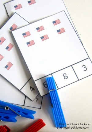 Printable Flag Counting Game from Preschool Powol Packets at B-InspiredMama.com