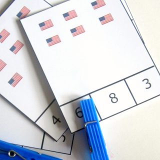 Printable Flag Counting Game from Preschool Powol Packets at B-InspiredMama.com