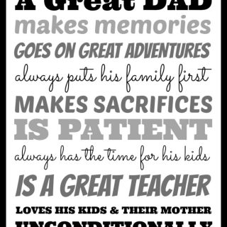 What Makes A Great Dad Printable at B-InspiredMama.com